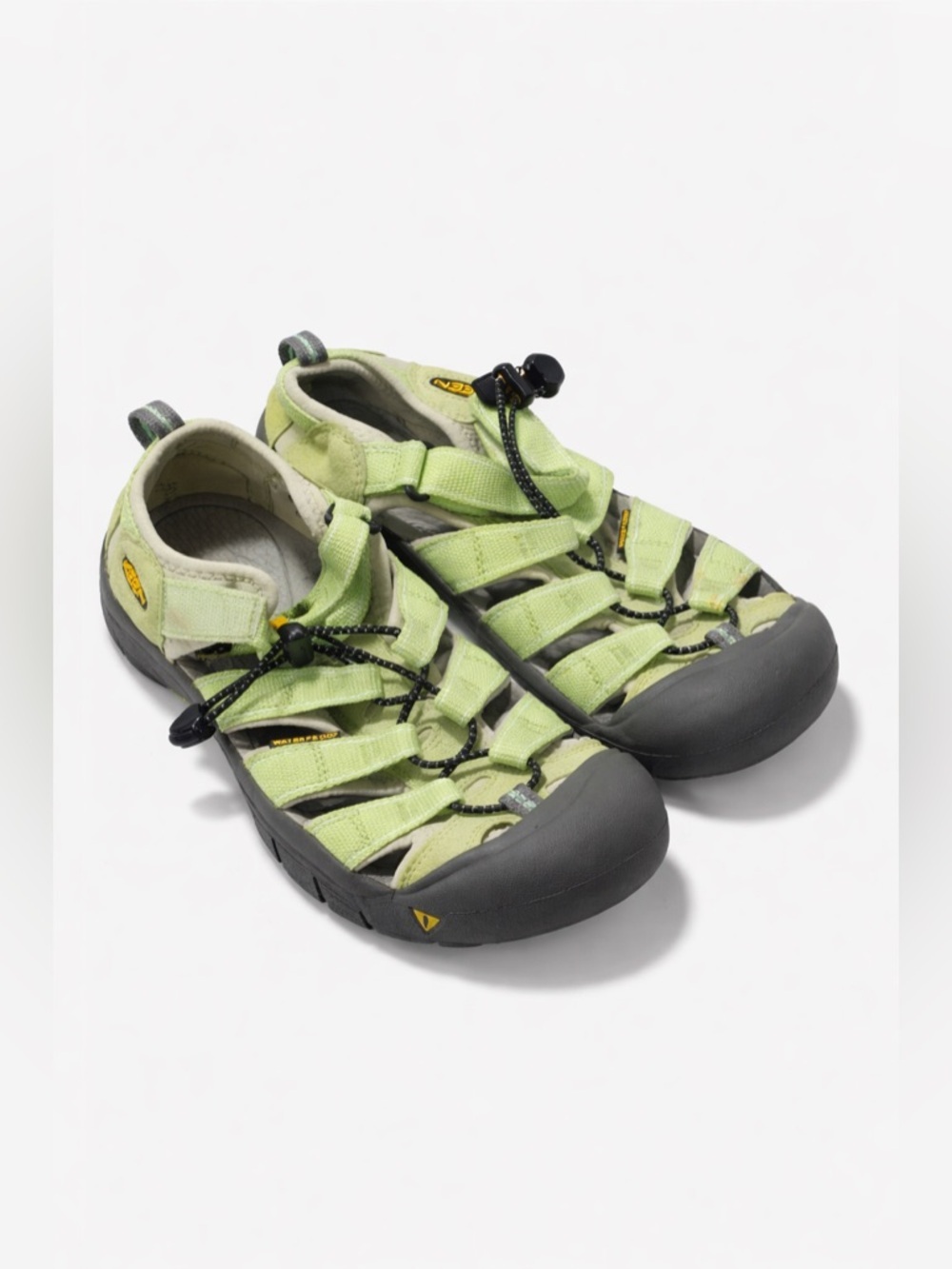 Keen hiking sandals closed toe waterproof bungee lace fun lime 🍋‍🟩 green size 6 - Picture 2 of 10